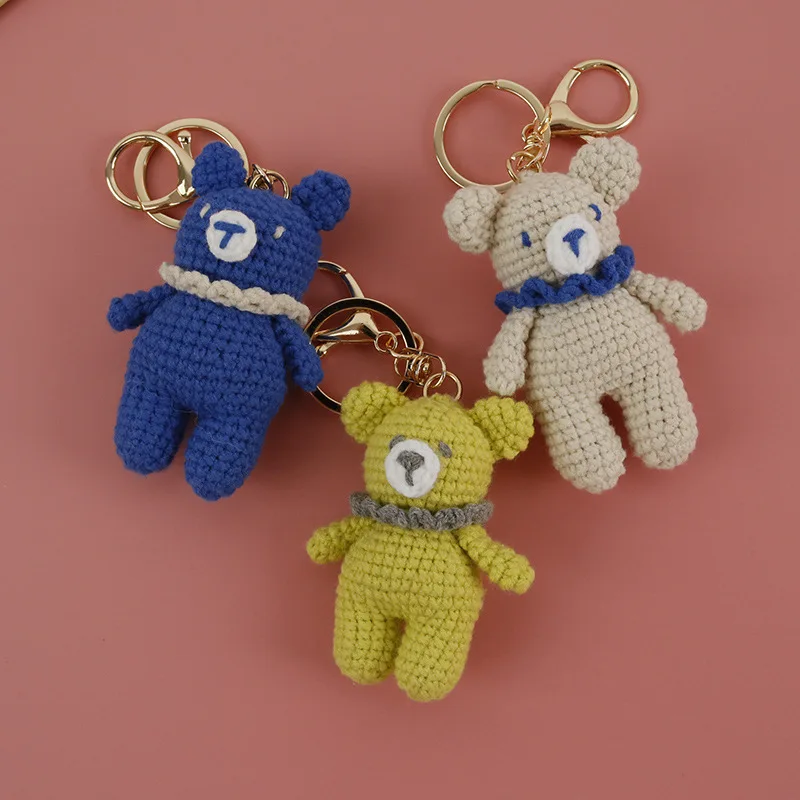 2024 popular Handmade Toy Knitted Doll Gift Crochet Toy Little Bear Baby Gifts Wool Woven Cotton Crochet Doll