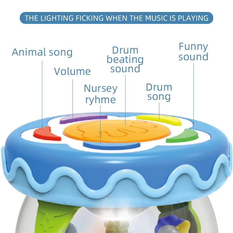 Multi-Functional Baby Girl Toys Musical Carousel Music Instrument Baby Sound Drum Toy 2 Year