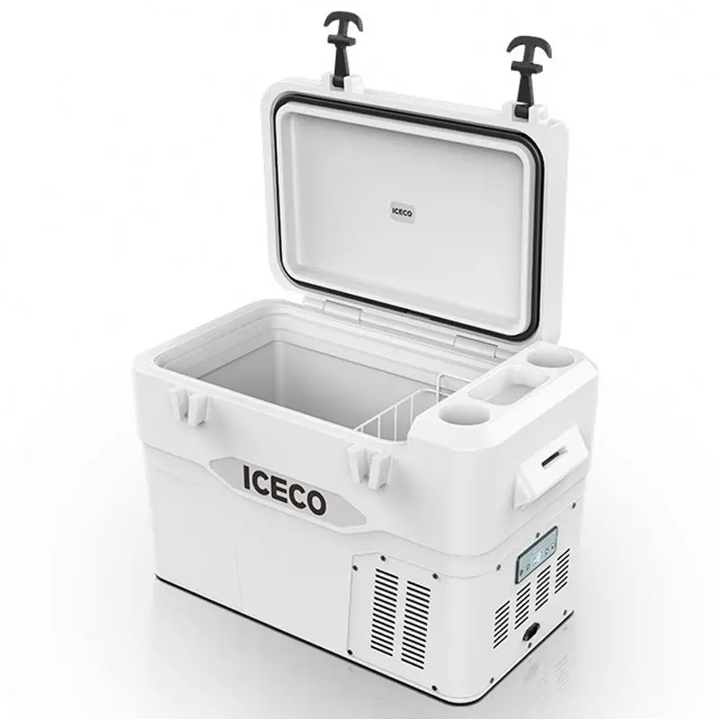 Lichen Car Fridge Freezers Refrigerator 35l Compressor ABS Geometric Electric Food Heating Box Abarth SEMICONDUCTOR Black Fridge