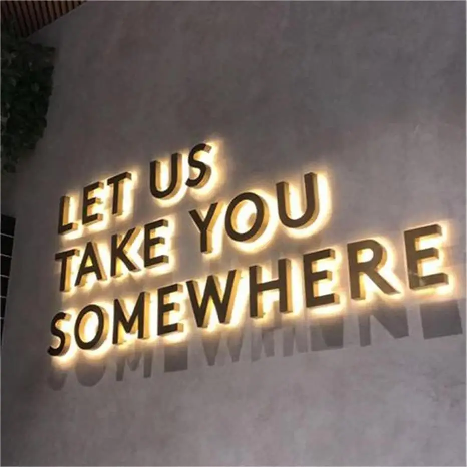 Customized Outdoor Store Signage Led Channel Letters 3D Acrylic Logo Backlit Letter Sign