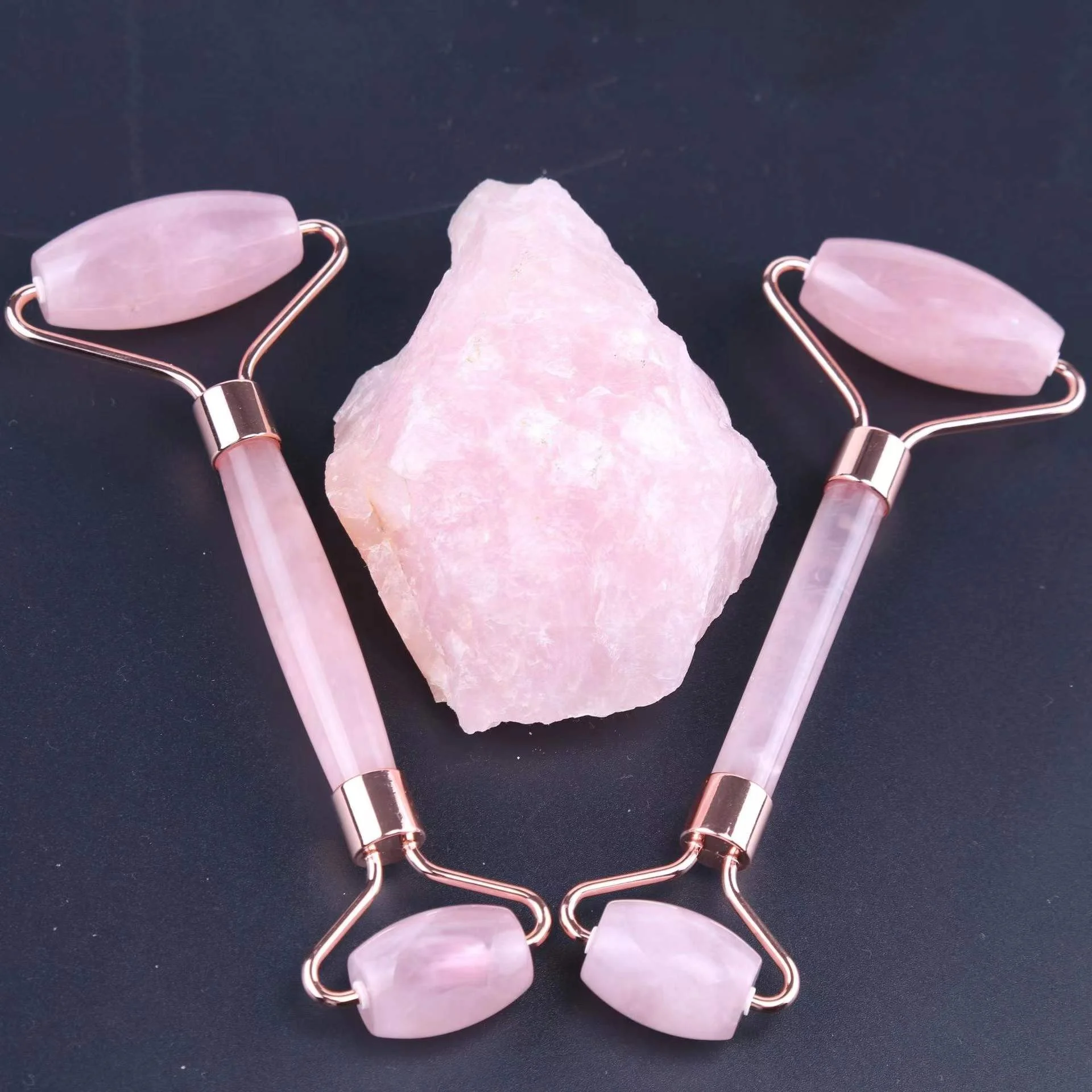 2021 rose quartz face massage  natural stone gouache scraper jade roller