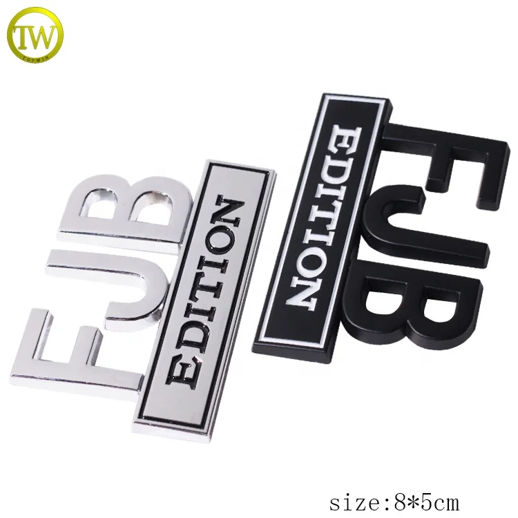 Car Emblem 3D Logo FJB Car Badge Chrome Letter Sticker Auto Car Emblem Badges