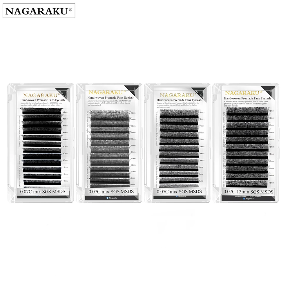 NAGARAKU W V Y Shape Volume Eyelash Extension Individual False Eyelashes 3D 4D 5D Clover Lashes Private Label Lash extensions