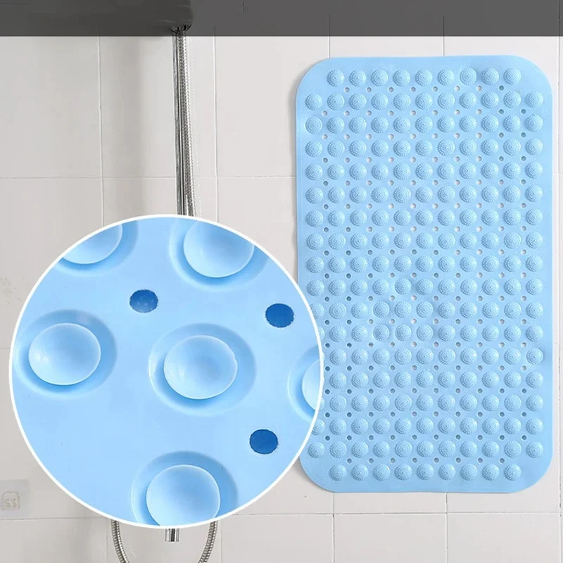 PVC Material Bathroom Mat Foot Scrubber Non Slip Shower Mat Bath Mat with Suction Cups and Drain Holes