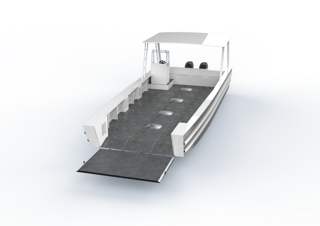 Gospel Aluminum Boat 11m 36ft Open Sea 7 Tons Cargo Boat V Bottom Aluminum Landing Craft  for Sale