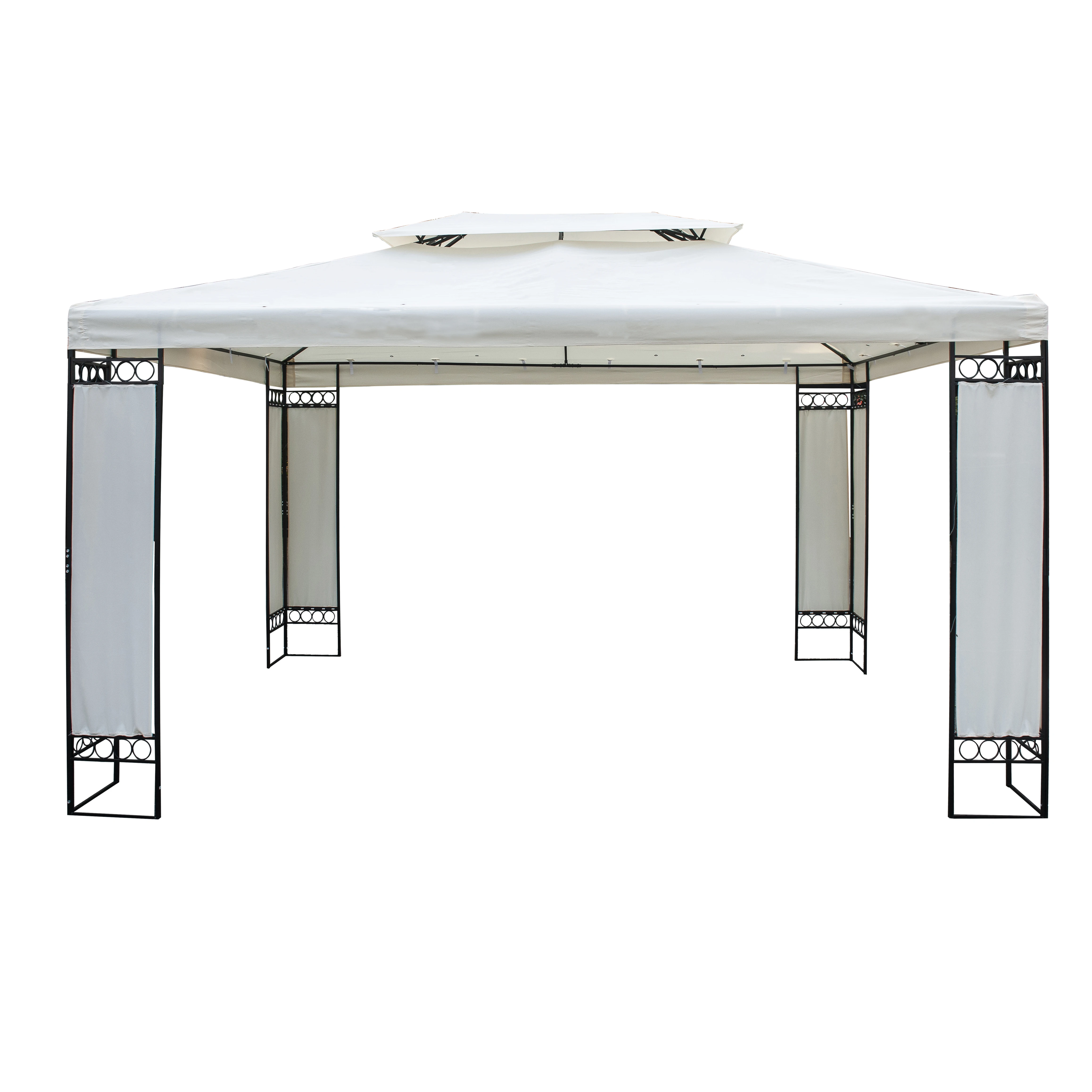 
3-6m big Luxury metal waterproof garden pergola with polyester fabric 