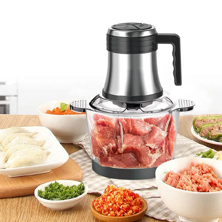 Sokany Electric Meat Grinder Portable Food Processor with Multipurpose Glass Stainless Steel Bowl Homemade Chopper Slicers Parts