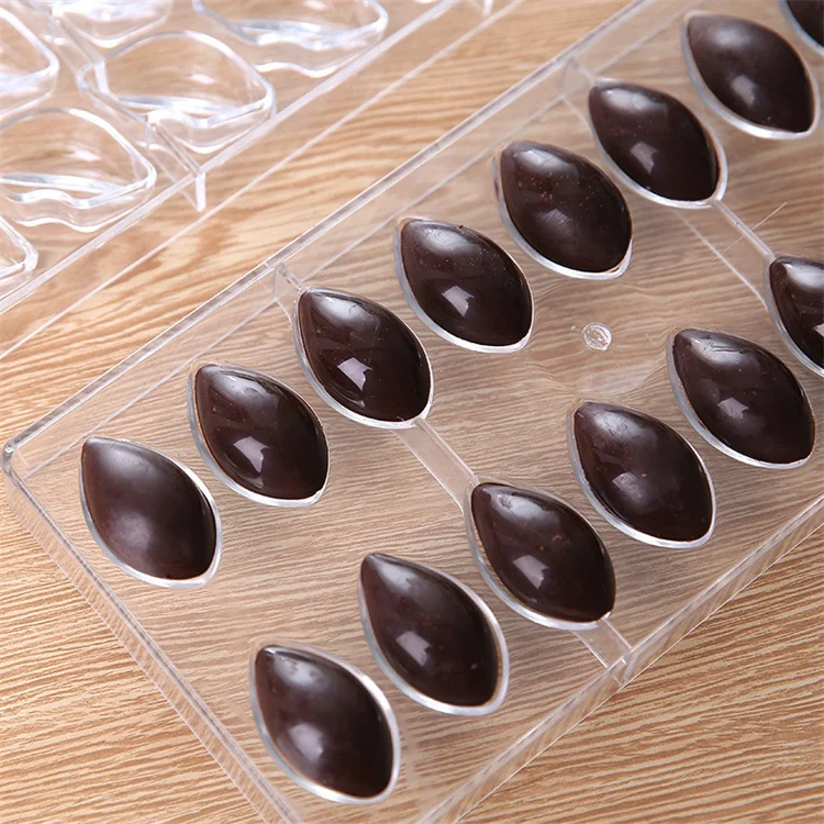 21 Cavities Water Drop Shaped Candy Making Molds Clear Polycarbonate Chocolate Mold