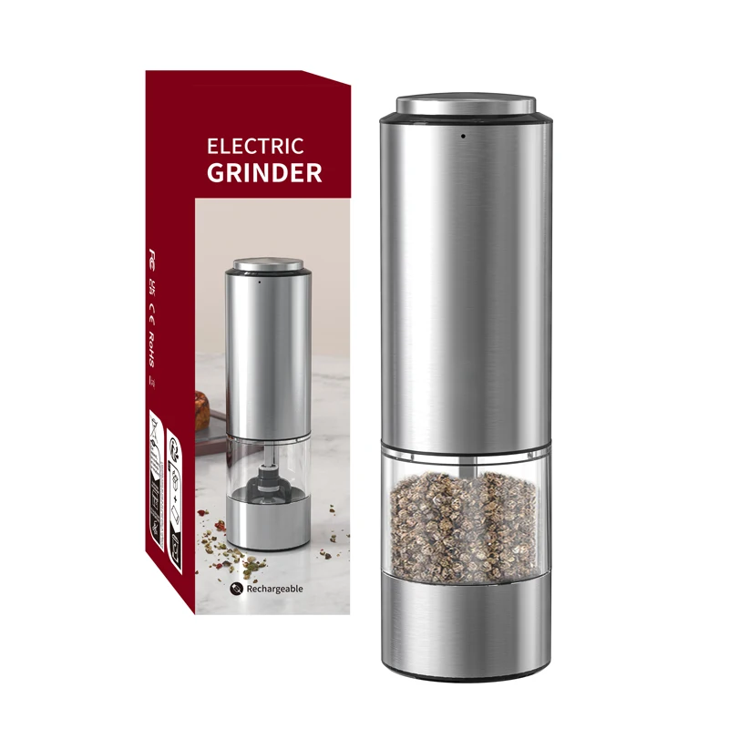 Rechargeable stainless steel salt and pepper grinder salt and pepper electric grinder pepper and salt grinder