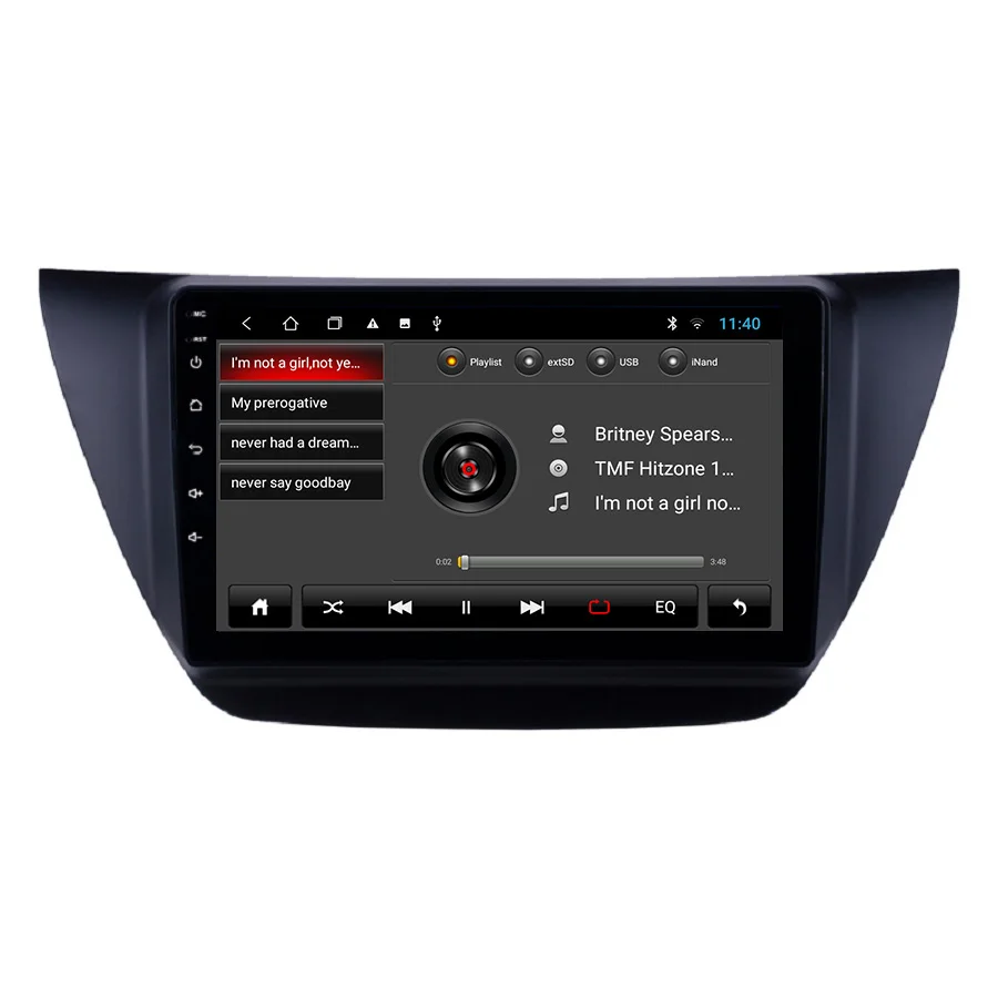 9 Inch Double Din Car MP5 GPS Navigation Touch Screen 1+16GB Car Auto radio for Lancer 2006-2010