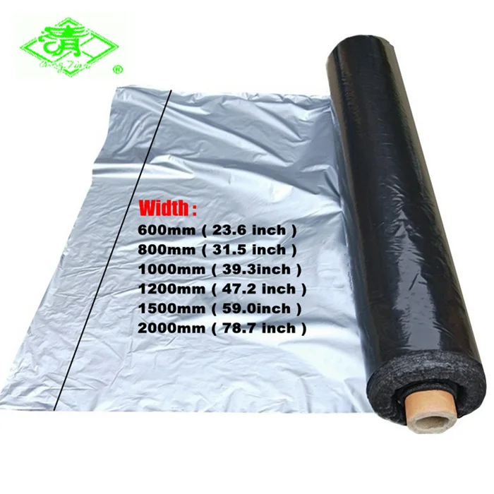 Agricultural Plastic  Control Mulching Film Black Silver Shine Mulch Film For graden greenhouse