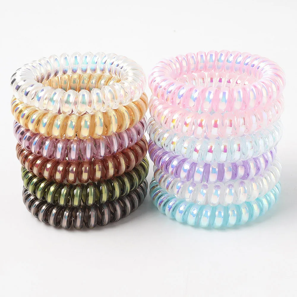 INS Telephone Wire Elastic Hair Band  Cord Rubber Band Hair Tie Stretch Head Band