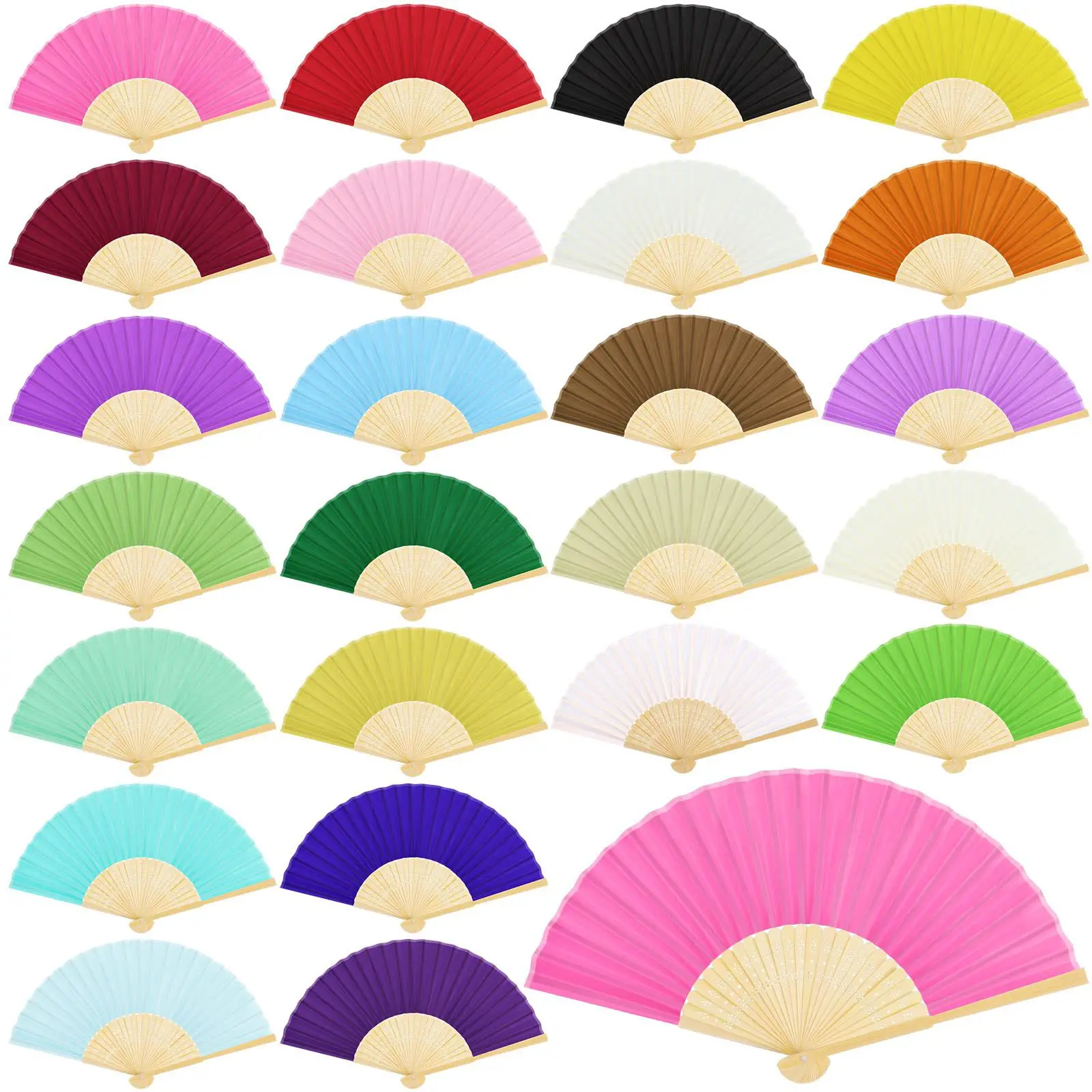 Sublimation Blanks Durable DIY Bamboo Fabric Plain Small Japanese Hand Fan