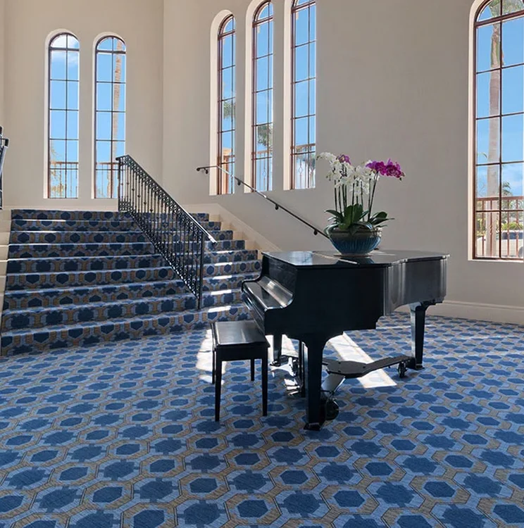 Nordic Fluffy Print Flooring Printed Carpet Living Room Hotel Equipment Wall to Wall 100% Nylon Printing Carpet Hotel Carpet Rug