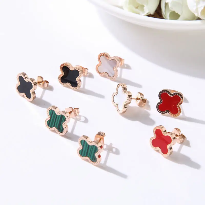 Stud Earrings Anti-allergic Stainless Steel jewelry Ear Studs Rose Gold Plated Earrings