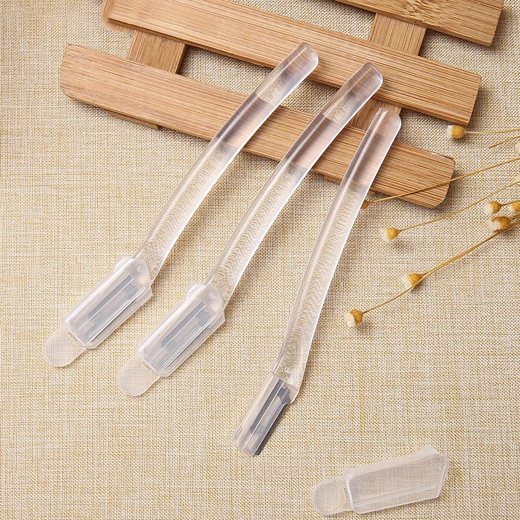 New design 3pcs Eyebrow Razors Face Hair Remover Shaver Trimmer Shaper Wholesale Transparent Facial Eyebrow Razor For Women A947