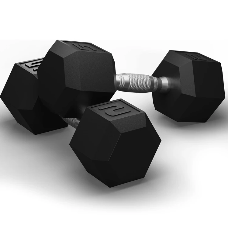 MEET Factory Direct Sale Gym Fitness Rubber Hex Dumbbell 5-125LB Hexagon Dumbbell Set