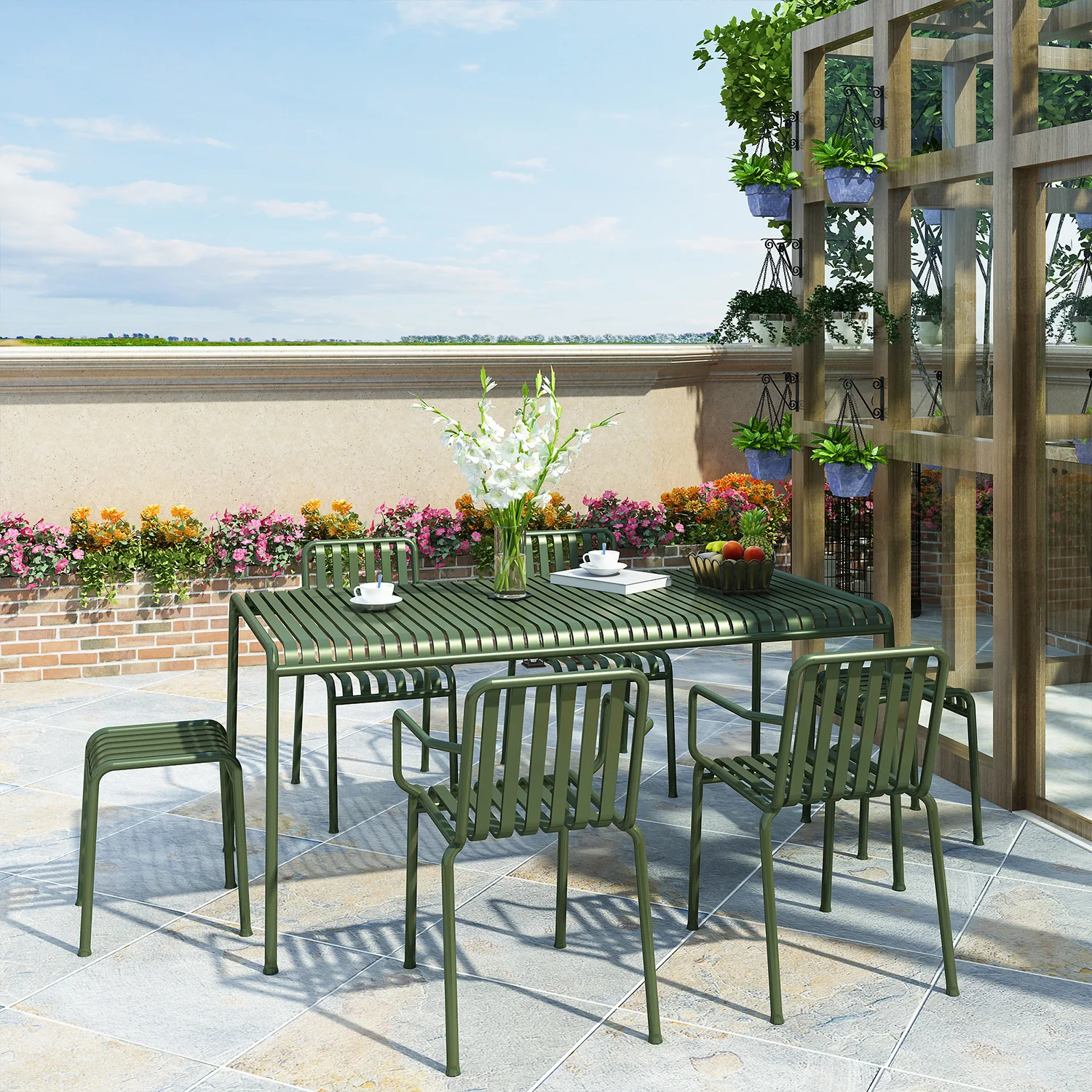 Уличные обеденные столы и стулья железная спинка барные простые кафе уличные