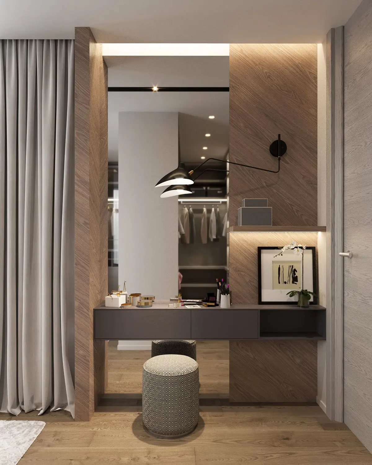 2018 latest bedroom wardrobe dressing table designs