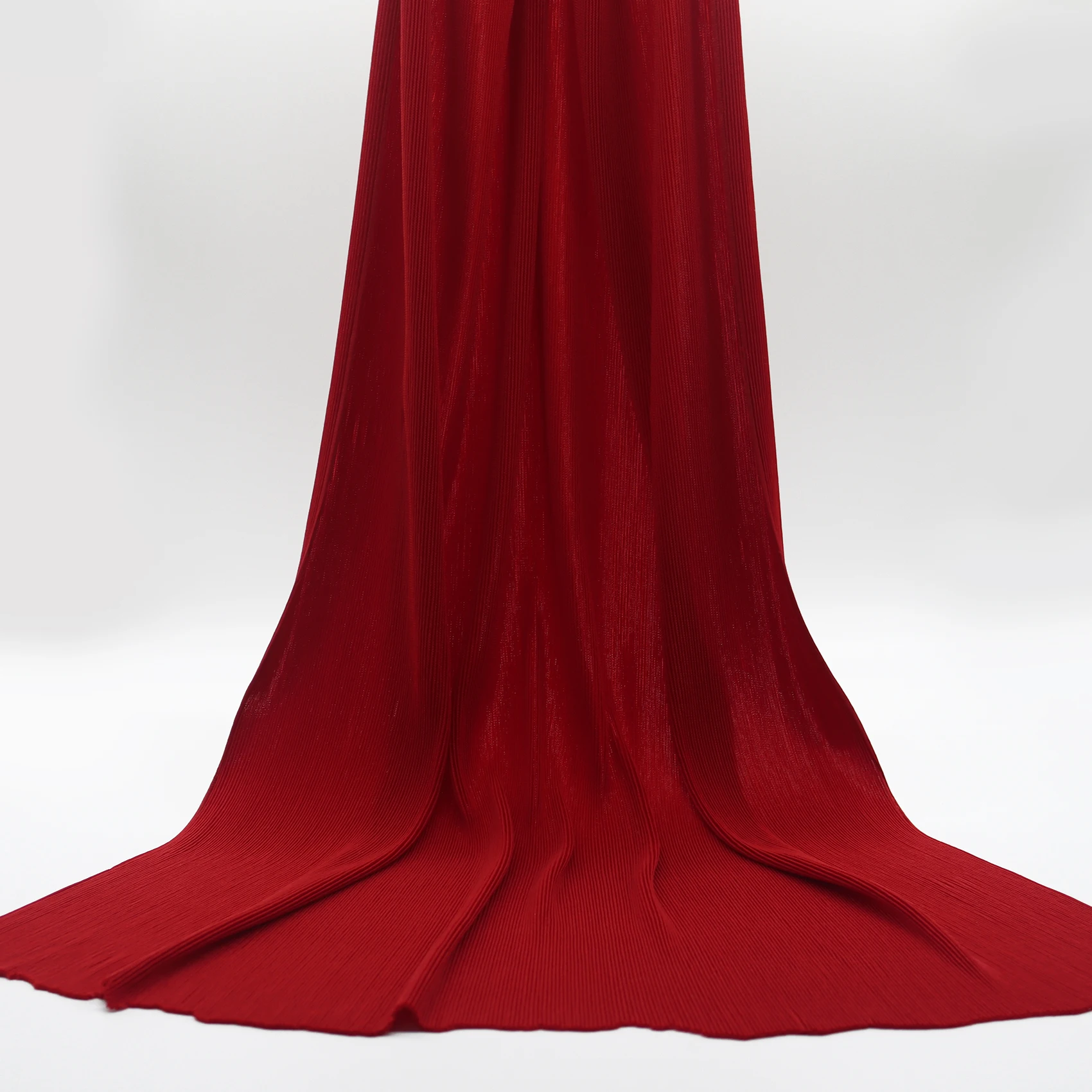 
Crinkle Fabric Red Mesh Fabric Custom Color for Women Coat Skirt and Garment Clothes Lining fabric 