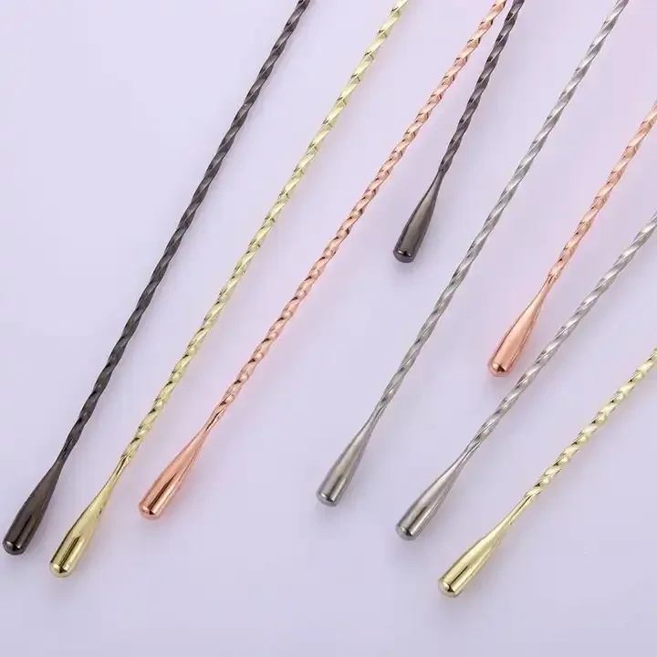 30cm Cocktail Bar spoon Mixing Spoon Stainless Steel Bartender Stirrers Spiral Pattern Bar Tool Stirring Spoon With Long Handle