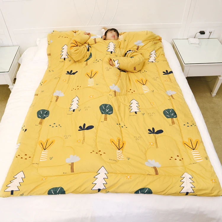 High Quality Sublimation Keep Warm Zipper Sleeve Air Conditioning Thicken Cotton Lazy Quilt