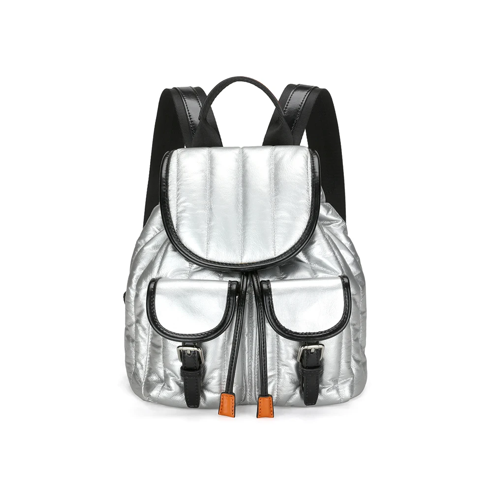 Factory Wholesale High Quality Mini School Girls Bag Leisure Travel Silver Women Fashion Backpack