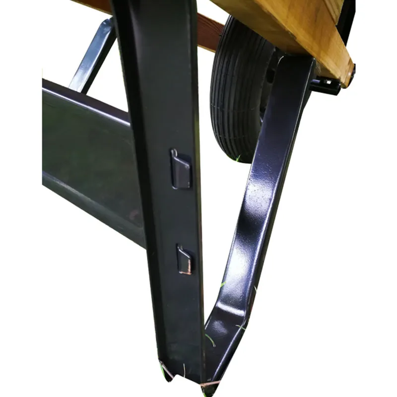 100L capacity big wooden handle heavy duty wheelbarrow