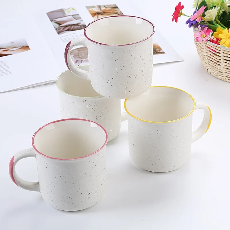 12 OZ Custom Ceramic Outdoor Speckled Campfire Camping Coffee Enamel Mug