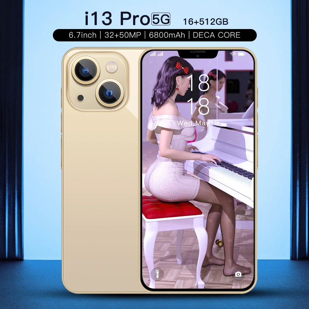 Новые оригинальные игровые смарт-мобильные телефоны i13 Pro 16 + 512G 6 7 дюймов 6800 мАч Android 11 5G