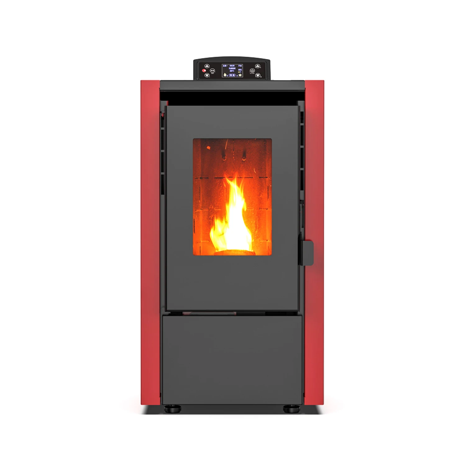 KM0602C CE certification 6.3KW Automatic Feeding Smokeless Electric Small Wood Pellet Stoves Fireplace With Remote Control