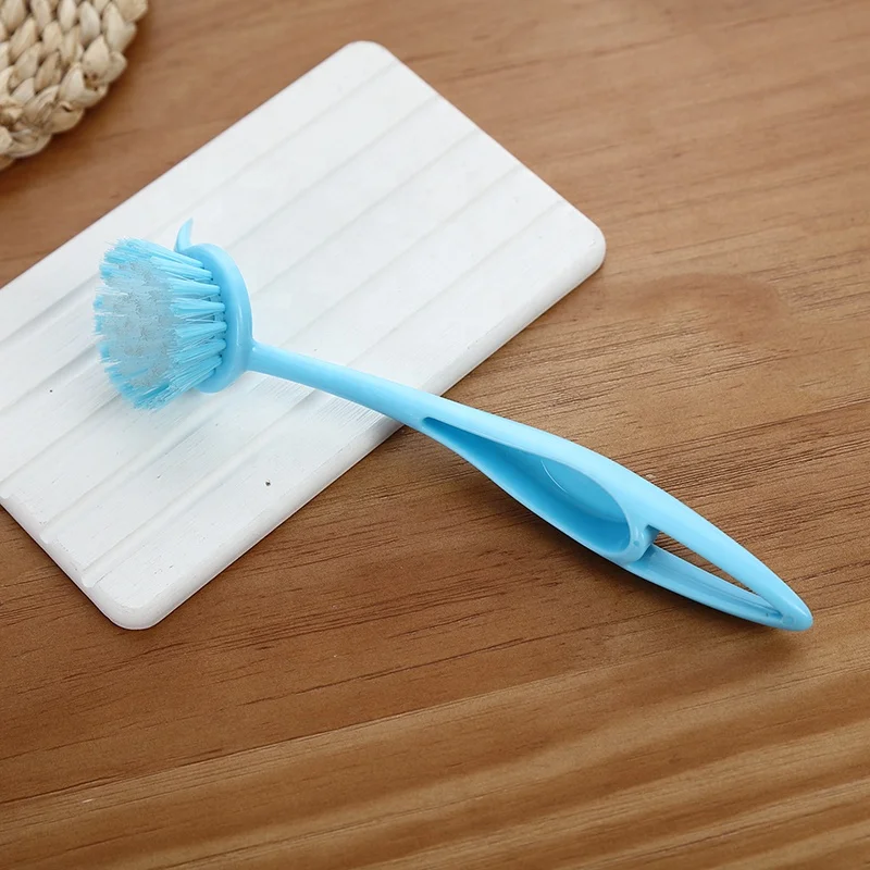 
small long handle plastic kitchen scrub cleaning brush for pot and vegetable 