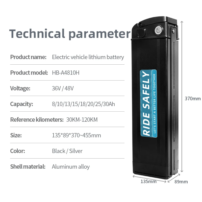 city Electric Bicycles Battery 48V 10Ah High Capacity Lithium Ion Batteries Rechargeable 18650 cell Long Life E-bike Accu