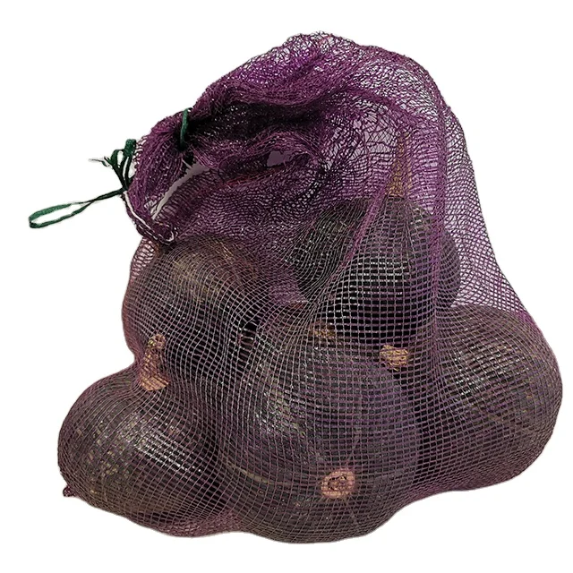 pp pva woven yellow tube leno string rachel knitted onion mesh net bags custom logo 60x80 roll