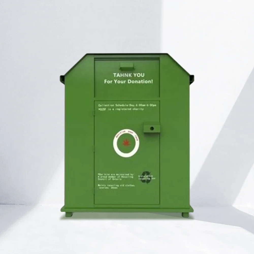 Factory Sheet Metal Fabrication Disassembled Recycle Clothing Box Donation Bin Recycling