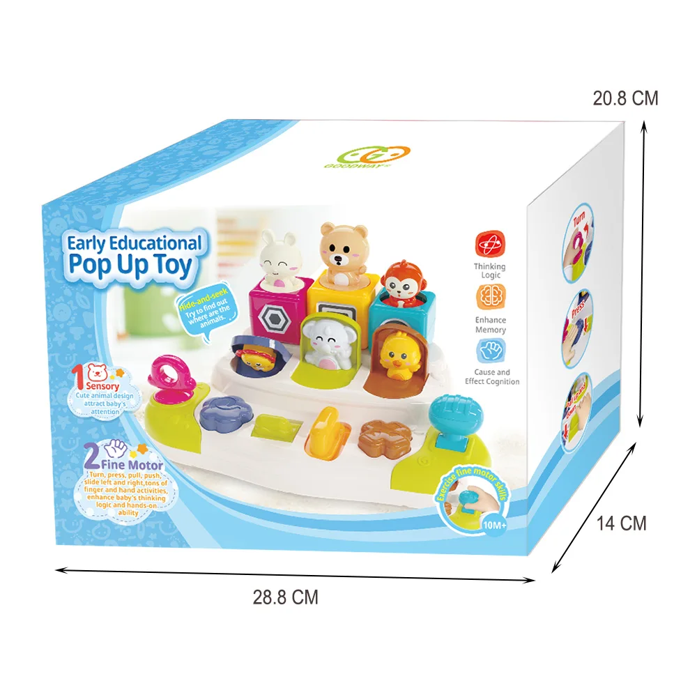 Juguetes para montessori сенсорные детские всплывающие животные игрушки для активного обучения Развивающие детей