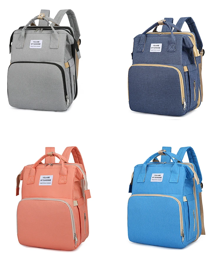custom large capacity travel mommy expandable waterproof portable baby crib baby diaper backpack