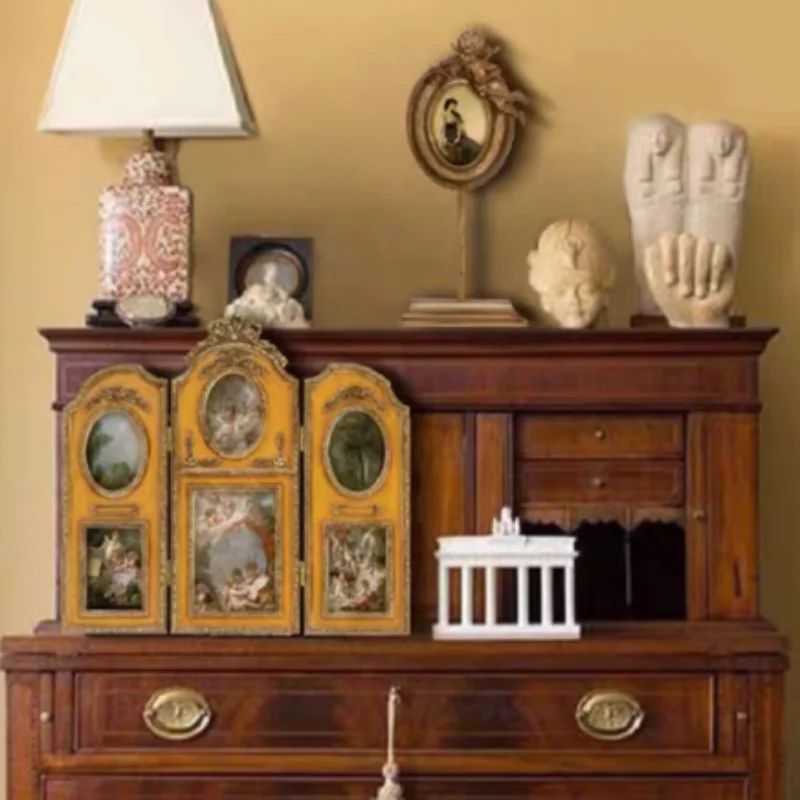 Light Luxury Retro Screen Decorative Painting Living Room Wall Hanging Literary Desktop Photo Frame Ornament Painting