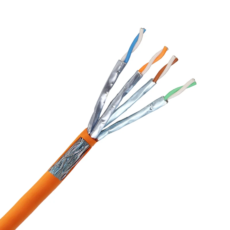 Customized hot sale multi color indoor CAT7 CAT8 FTP / SFTP CU LSZH CAT6A STP ethernet cable