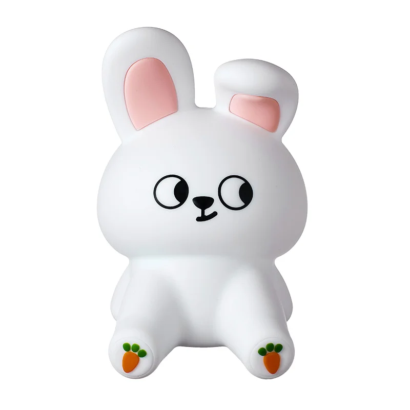 Hot Selling Bunny Shaped Silicone Cute Animal Lights Colorful Silicone LED Baby Night Lights Silicon Touch Sensors For Kids