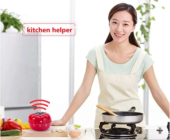 No Batteries Required Mechanical Cooking Baking Timer Helper Tomato Shape Kitchen Time Reminder Chef Timer Clock With Loud Alarm