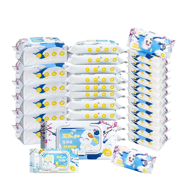 Wholesales Feminine Intimate Hygiene Sanitary Wet Toilet Wipes Non Woven Fabric Flushable Baby Wet Wipe For Butt Cleaning