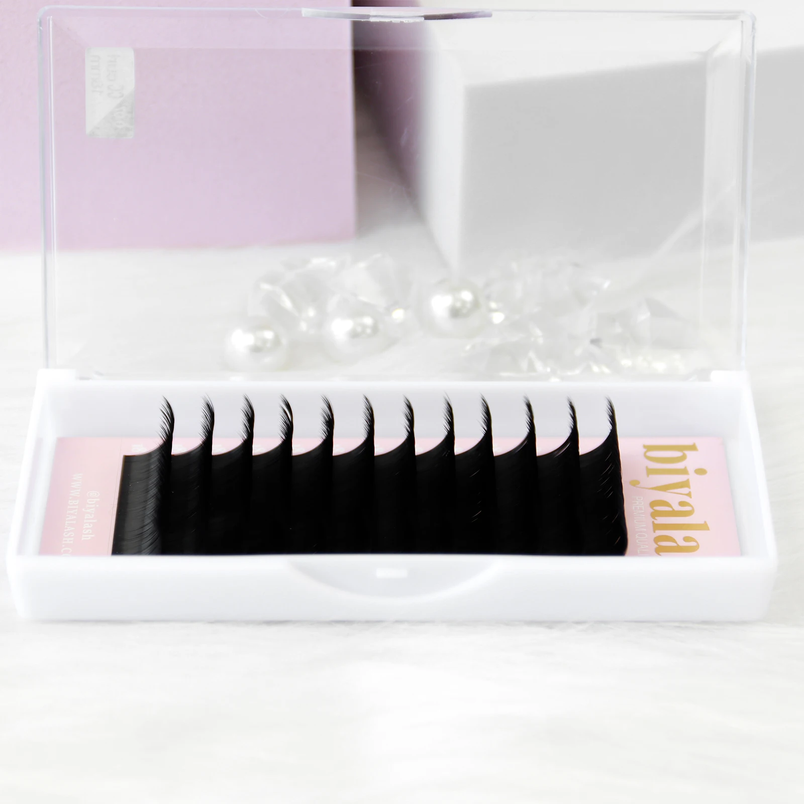 Biya Custom Logo Full Volume C Cc D Dd Lash Extensions Natural Long Eyelash Extension Matte Lash Extension Trays Custom Logo