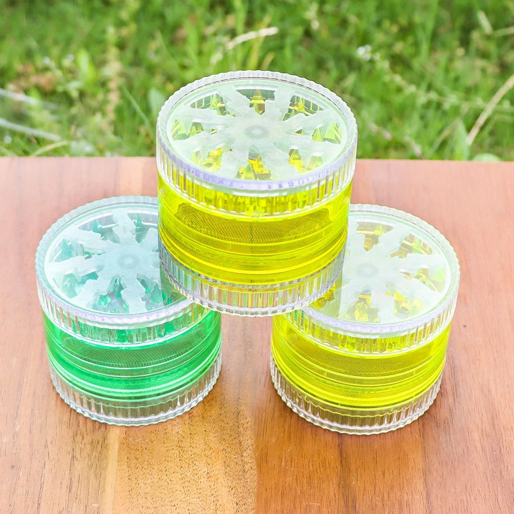 Plastic Spice 4 Layers manual moledores por mayor molinillo de hierbas Herbal Tobacco Led Herb Grinder Glow In The Dark Grinder