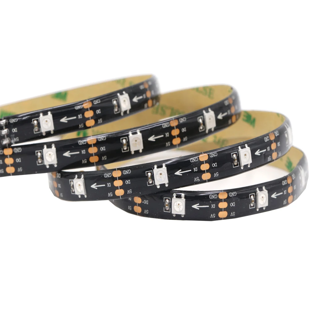 Прямая поставка, Светодиодная лента WS2812B w2812b tira, 30 светодиодов на метр, гибкая светодиодная лента 5050