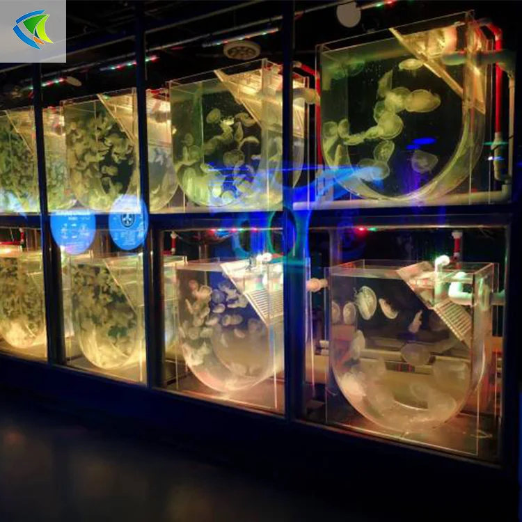 black and white acrylic jellyfish tank moonlight jellyfish aquarium import material  100%
