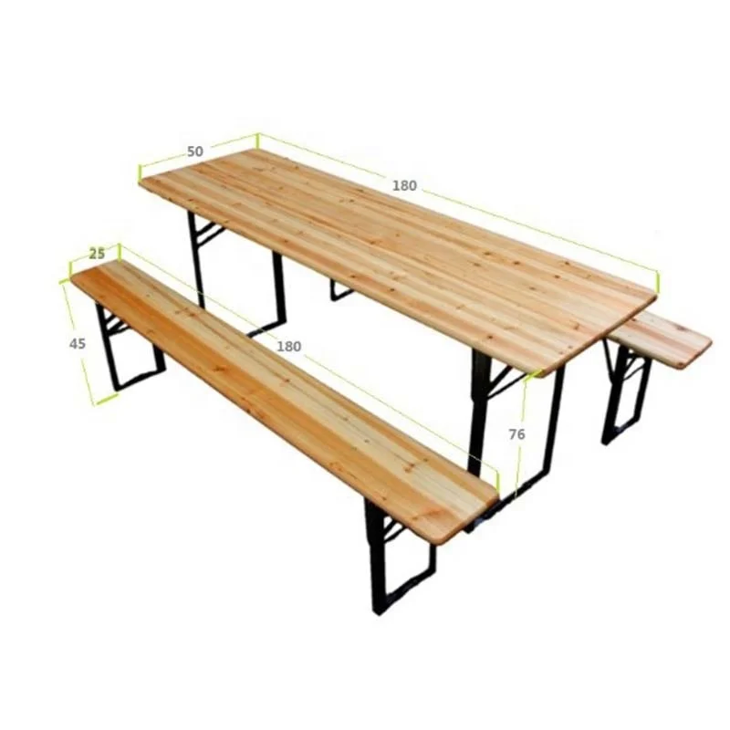 Wholesale Price 3 legs outdoor foldable  Wood beer table sets beer table and bench