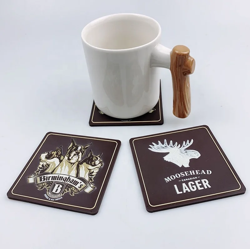 
Custom LOGO Eco-Friendly PVC Coaster Set 