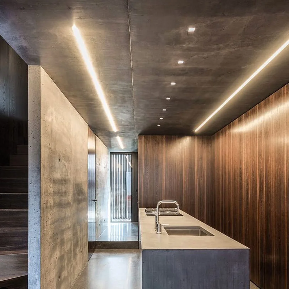 Светодиодные линейные световые панели 10 Вт, утопленный алюминиевый профиль SMD2835, угловые лампы, черная/белая крышка, канальные комнатные ленты