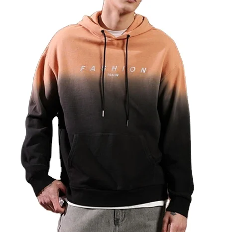 Custom Black Tie Dye Hoodie Mens Cotton Terry Acid Wash Hoodie Wholesale